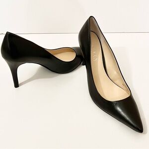 Ralph Lauren Adena Black Leather Pointed Toe Pumps Size 7.5